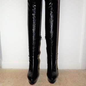AMI Clubwear Faux Leather Thigh Boots 7.5